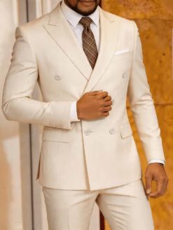 Men's Double-Breasted Peak Lapel 2-Piece Suit